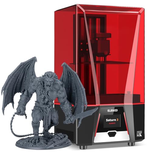 ELEGOO Saturn 3 MSLA Resin 3D Drucker, Harz 3D Drucker mit 10-Zoll 12K Monochrom LCD, Voxeldance Tango Slicing-Software, große Druckgröße 3D Printer von 218.88x122.88x250 mm³ / 8.62x4.84x9.84 Inch von ELEGOO