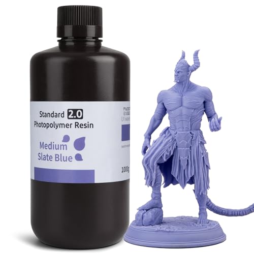 ELEGOO Upgraded 3D Drucker Resin, 405nm UV Härtendes Standard Photopolymer Harz 2.0 für LCD 3D Drucker, Hohe Präzision, Geringer Geruch, Mittleres Schieferblau 1000g ELEGOO Upgraded 3D Drucker Resin, 405nm UV Härtendes Standard Photopolymer Harz 2.0 für LCD 3D Drucker, Hohe Präzision, Geringer Geruch, Mittleres Schieferblau 1000g von ELEGOO
