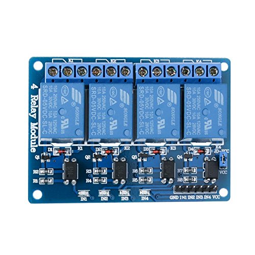 ELEGOO 4 Kanal DC 5V Relaismodul mit Optokoppler für Arduino UNO R3 1280 DSP ARM PIC AVR STM32, Blau ELEGOO 4 Kanal DC 5V Relaismodul mit Optokoppler für Arduino UNO R3 1280 DSP ARM PIC AVR STM32, Blau von ELEGOO