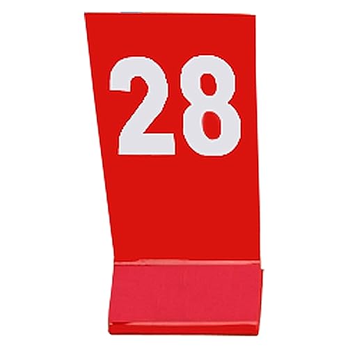 Bunte Acryl-Tischnummern, Schreibtisch-Nummernschild-Schilder, Acryl-Panel-Beschilderung, Doppelseitige Beschriftung, Ideal for Hochzeitsbankette, Restaurants, Cafés, Bars (6 X 12 cm) ( Color : Red , von ELEITA