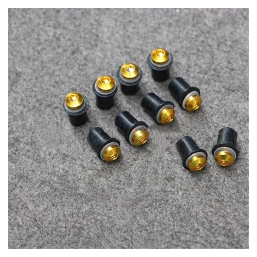 ELEKMPMGTD Für CBR600RR CBR1000RR CBR900RR VFR 10pcs M5 Motorrad Verkleidung Windschild Bildschirm Mutter Schraube Kit Verkleidungsschraubensatz(Gold) von ELEKMPMGTD