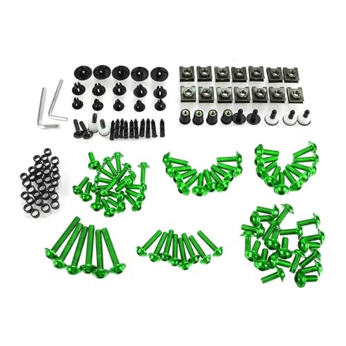 ELEKMPMGTD Für Suzuki GSX-R 600 750 GSXR 2006–2009 2010 2011 2012 Komplettset Mit Verkleidungsschrauben Muttern Unterlegscheiben Und Befestigungselementen Verkleidungsschraubensatz(GRÜN) von ELEKMPMGTD