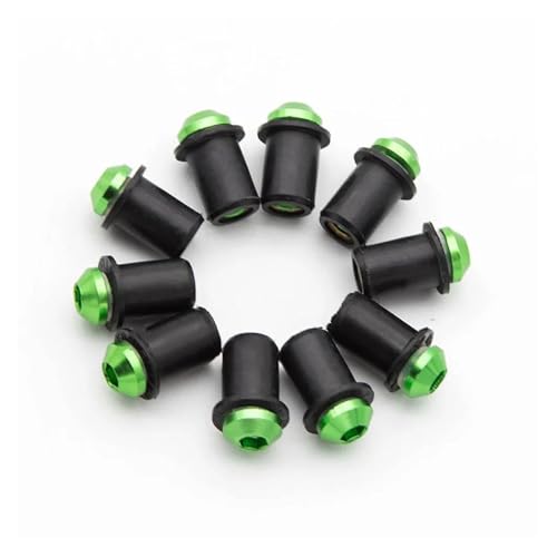 ELEKMPMGTD Für Suzuki GSXR 600 750 1000 K1 K2 K3 K4 K5 K6 K7 K8 K9 5mm 10PCS Motorrad Windschutzscheibe Windschutzscheibe Schrauben Schrauben Mutter Verschluss Verkleidungsschraubensatz(GRÜN) von ELEKMPMGTD