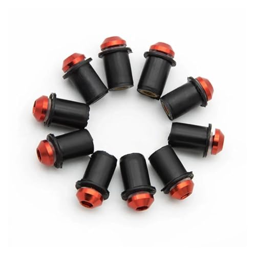 ELEKMPMGTD Für Suzuki GSXR 600 750 1000 K1 K2 K3 K4 K5 K6 K7 K8 K9 5mm 10PCS Motorrad Windschutzscheibe Windschutzscheibe Schrauben Schrauben Mutter Verschluss Verkleidungsschraubensatz(Rot) von ELEKMPMGTD