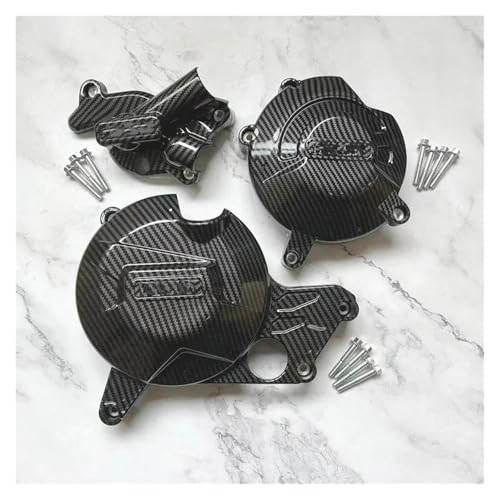 ELEKMPMGTD Für Suzuki SV650 SV650X DL650 2015 2016 2017 2018 2019 2020 2021 2022 2023 2024 Motocross-Zubehör Motorabdeckungs-Schutzset Kurbelgehäuse-Motorschutz(Carbon-Look) von ELEKMPMGTD