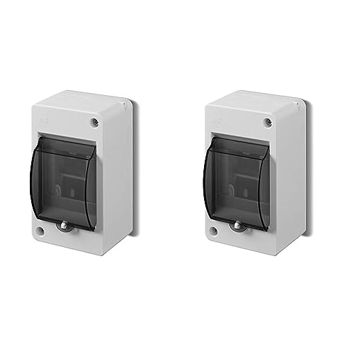 ELEKTRO-PLAST Aufputz Kleinverteiler Verteilerkasten Sicherungskasten 1-reihig für 3 Module IP 30 Hellgrau (Packung mit 2) von ELEKTRO-PLAST