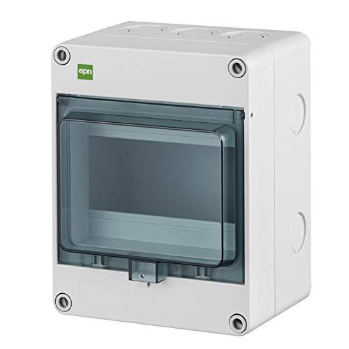 ELEKTRO-PLAST HERMETICA Aufputz Sicherungskasten Verteilerkasten Kleinverteiler 1-Reihig 6 Automaten Module IP65 Wassergeschützt Außenbereich Hellgrau von ELEKTRO-PLAST