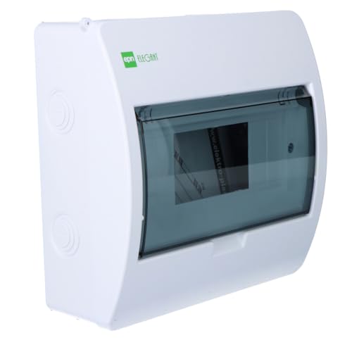 Elektro-Plast Sicherungskasten Klarsichtdeckel IP40 Verteilerkasten Aufputz AP Unterverteilung 8 Module 1-reihig von ELEKTRO-PLAST