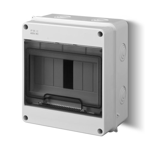 Kleinverteiler Unterverteiler Aufputz für max. 7 Module mit Norm-Tragschiene/Hutschiene und PE-/N-Klemmen von ELEKTRO-PLAST