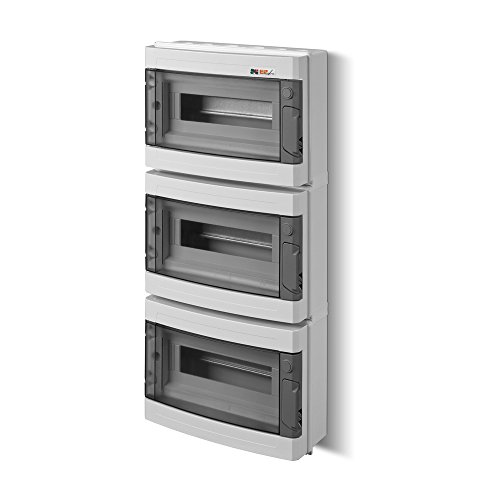 Sicherungskasten Kleinverteiler IP55 Aufputz 39 Module 3-reihig inkl. Hutschiene und PE-/N-Klemmen Control LUX-PLUS von ELEKTRO-PLAST
