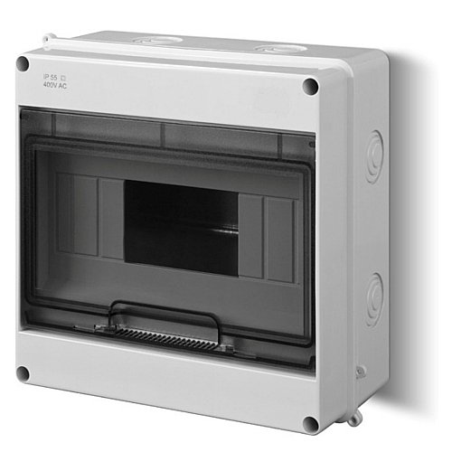 ELEKTROPLAST Kleinverteiler 9 Module 1-reihig IP55 Aufputz inkl. Hutschiene und PE-/N-Klemmen Control LUX-PLUS von ELEKTROPLAST