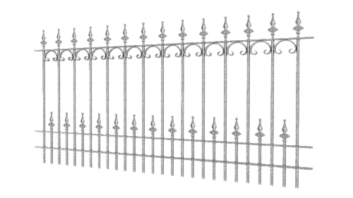 ELEO Gartenzaun Lucca I aus Schmiedeeisen - langlebig & witterungsbeständig I dekorative & hochwertige Zaun-Elemente - inkl. Schrauben I Länge 192,5 cm - Feuerverzinkt von ELEO