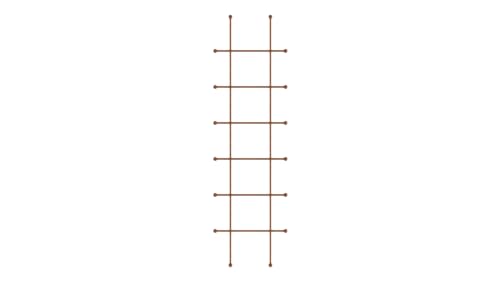 ELEO Rankgitter Tarent klein rostoptik - eckig 170x50 cm Rankhilfe für Rosen, Kletterpflanzen Schmiedeeisen rost Edelrost - Spalier aus Metall massiv stabil - mit Wandhalterung für Hauswand von ELEO
