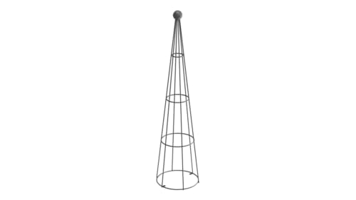 ELEO Rankobelisk Enna anthrazit schwarz - 160x34 cm Rankhilfe kegelförmig rund aus Metall für den Garten - Pflanzenstütze wetterfest pulverbeschichtet dekorativ für draußen - auch als Weihnachtsdeko von ELEO