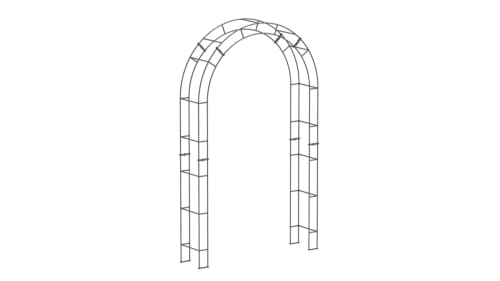 ELEO Rosenbogen Cremona - Massiver Torbogen aus Metall, handgefertigt aus Schmiedeeisen - 2,31 x 1,4 m (H x B), anthrazit von ELEO