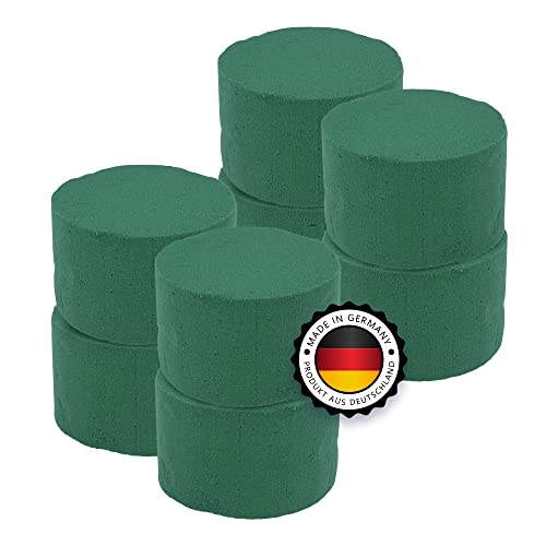 Blumensteckschaum Zylinder 8 Stück 8 x 5 cm - Nasssteckschaum, Steckmoos, Steckmasse - Kegel Blumengestecke - Steckschwamm zum Basteln, Hochzeit, Geschenke, Deko – Blumen Gesteck DEUTSCHE HERSTELLUNG von ELES VIDA