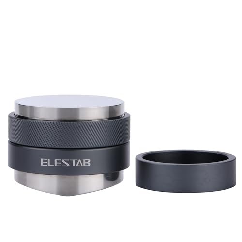 ELESTAB Espresso-Kaffee-Verteiler, 58,5 mm, verstellbare Tiefe, Barista-Verteiler, 304 Edelstahl, Keilboden, Espresso-Nivellierer mit Verteilerständer, passend für 58 mm Siebträger von ELESTAB
