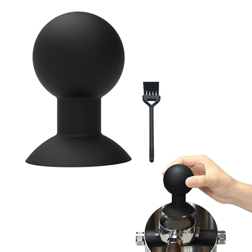 Silent Puck Auswerfer, 58 mm Kaffeesatzentferner, Barista-Espresso-Werkzeug, Zubehör, Freiklopfbox, Mahlen, Kaffeepuck, Ausblaswerkzeug, für 58 mm Siebträger ohne Boden (schwarz, 58 mm) von ELESTAB