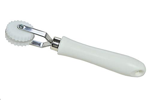 ELETTRO CENTER Art.332 Größe und Zuklappen Messer glatt Edelstahl 14 mm Griff aus POM, Edelstahl, Weiß von ELETTRO CENTER