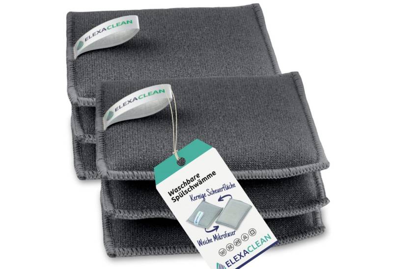 ELEXACLEAN Geschirrschwamm Waschbarer Spülschwamm, 6er Set, 10x8 cm, KLEINE VERSION von ELEXACLEAN
