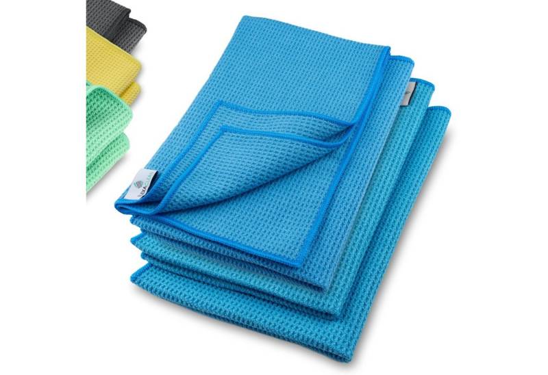 ELEXACLEAN Waffeltuch Trockentuch Mikrofasertuch (Set, 4-tlg., 60x40 cm, streifenfrei, fusselfrei, saugstark) von ELEXACLEAN