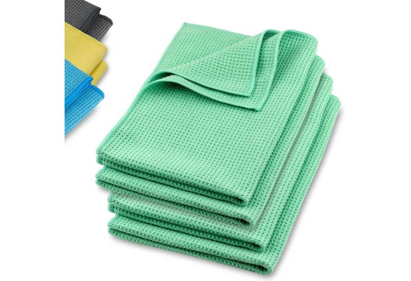 ELEXACLEAN Waffeltuch Trockentuch Mikrofasertuch (Set, 4-tlg., 60x40 cm, streifenfrei, fusselfrei, saugstark) von ELEXACLEAN