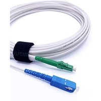 Elfcam - LWL-Patchkabel 100m sc/upc auf lc/apc – OS2 Singlemode Simplex 9/125 µm, lszh, Weiß – Glasfaserkabel für schnelle Datenübertragung von ELFCAM