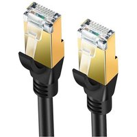 10m Ethernet-Netzwerkkabel Cat 8, Rund Schwarz lan wan, Cat8 sftp 28AWG, 2000MHz 40Gbps mit Hochwertigen RJ45-Steckern - Elfcam von ELFCAM