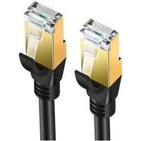 Elfcam - 2m Ethernet-Netzwerkkabel Cat 8, Rund Schwarz lan wan, Cat8 sftp 28AWG, 2000MHz 40Gbps mit Hochwertigen RJ45-Steckern von ELFCAM