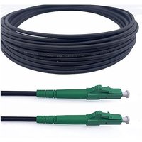 Elfcam Glasfaserkabel 20m mit Stahlmantel LC/APC auf LC/APC – OS2 Singlemode Simplex, LSZH, Schwarz – Robustes LWL-Kabel für zuverlässige von ELFCAM