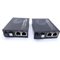 Elfcam - 2er-Set Glasfaser-Ethernet-Konverter – SC Monomode, 2x SFP-Ports + 2x RJ45-Ports, bis zu 20 km, SFP-Modul enthalten von ELFCAM