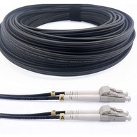 Elfcam - 70m Glasfaserkabel aus gepanzertem Stahl für Außen- und Innenbereich lc/upc zu lc/upc OM3 Multimode Duplex 50/125µm Schwarz von ELFCAM