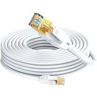 Elfcam - Ethernet-Netzwerkkabel RJ45 Cat 7 Geschirmt sftp - 1.5m (Rund Weiß), 10 Gbps, 600 MHz, 100% Kupfer, Ultra-Schnell, Störungsfrei, Ideal pc, von ELFCAM