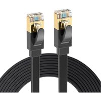 Elfcam - Ethernet-Netzwerkkabel RJ45 Cat 7 Geschirmt sftp – 30 m (Flach Schwarz), 10 Gbps, 600 MHz, 100 % Kupfer, Ultra-Schnell, Störungsfrei, Ideal von ELFCAM