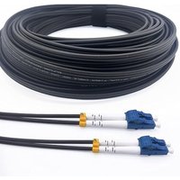 Elfcam - Glasfaserkabel 250m lc/upc auf lc/upc – OS2 Singlemode Duplex 9/125 µm, lszh, Stahlarmiert & Wasserdicht, Schwarz – Für Innen- & Außenbereich von ELFCAM