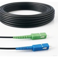 Elfcam Glasfaserkabel 7m SC/APC auf SC/UPC – OS2 Singlemode Simplex 9/125 µm – Stahlarmiert, wasserdicht, Schwarz – Für Innen- & Außenbereich von ELFCAM