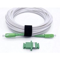 Elfcam - Glasfaserkabel sc/apc zu sc/apc - 20m (Weiß), Simplex Singlemode, mit Adapter, Kompatibel mit Livebox, sfr Box, Bbox von ELFCAM