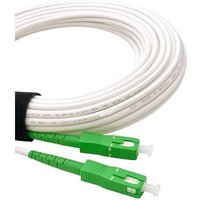 Elfcam Glasfaserkabel 40m SC/APC auf SC/APC Weiß – Simplex Singlemode 9/125 µm – Geschirmtes LWL-Patchkabel mit geringer Dämpfung von ELFCAM