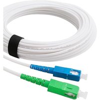 Elfcam - Glasfaserkabel sc-apc zu sc-upc - 1 m (Weiß), Hochleistungs-Glasfaser-Patchkabel, 9/125 μm Singlemode, Kompatibel mit Freebox Delta, One, von ELFCAM