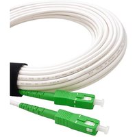 Glasfaserkabel sc-apc zu sc-apc - 300 m (Weiß), Verstärktes Glasfaser-Patchkabel, Simplex Singlemode 9/125 μm, Geschirmt, Geringe Dämpfung, von ELFCAM