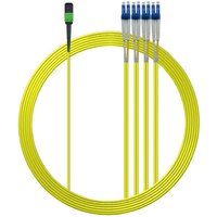 Elfcam MPO/APC-zu-LC/UPC LWL-Breakout-Kabel 15M – 8 Fasern OS2 9/125 µm, Monomode Typ B, 3,0 mm LSZH, ohne Pin – Kompatibel mit von ELFCAM