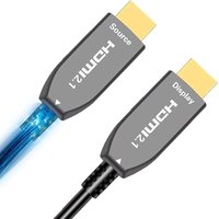 Hdmi 8K Glasfaserkabel 60 m (Schwarz) – Ultra-Hochgeschwindigkeit 48 Gbps, hdmi 2.1, 8K@60Hz, 4K@120Hz, HDR10+, eARC, vrr, hdcp 2.3, Kompatibel mit von ELFCAM