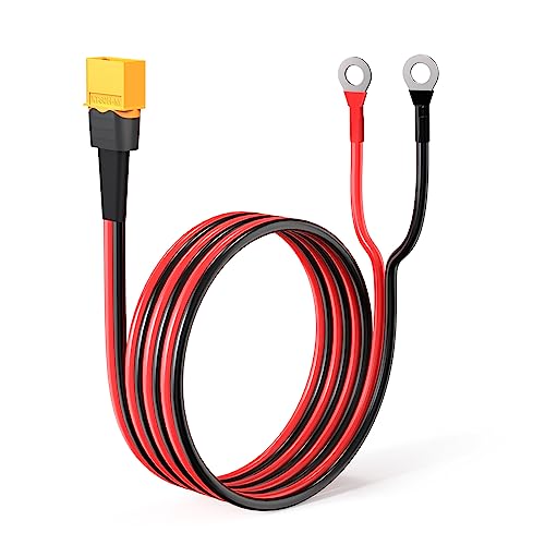 ELFCULB XT60 auf O-Ring-Anschlusskabel,12AWG XT60 Männlich auf O-Ring Verlängerungskabel für RC Batterie Powerstation(1.52M) von ELFCULB