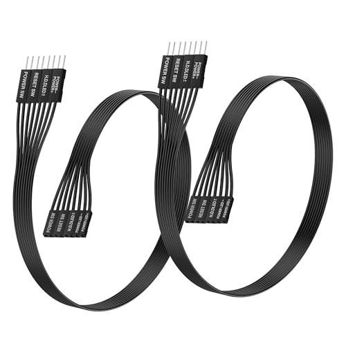 ELFJMZP 2-Pack Motherboard Front Panel Verlängerungskabel, 24AWG Flachbandkabel für HDD LED+/-, POWER LED+/-, POWER SW, RESET SW, für Computer Schalter Reset HDD Festplatte, 30cm/11.8in ELFJMZP 2-Pack Motherboard Front Panel Verlängerungskabel, 24AWG Flachbandkabel für HDD LED+/-, POWER LED+/-, POWER SW, RESET SW, für Computer Schalter Reset HDD Festplatte, 30cm/11.8in von ELFJMZP