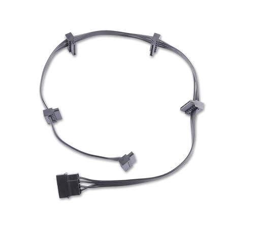 ELFJMZP 4-poliger Molex-Stecker auf 5x SATA-Stromkabel, 62 cm, 18 AWG, verzinntes Kupfer – für PC/NAS/Server-HDD/SSD-Erweiterung ELFJMZP 4-poliger Molex-Stecker auf 5x SATA-Stromkabel, 62 cm, 18 AWG, verzinntes Kupfer – für PC/NAS/Server-HDD/SSD-Erweiterung von ELFJMZP