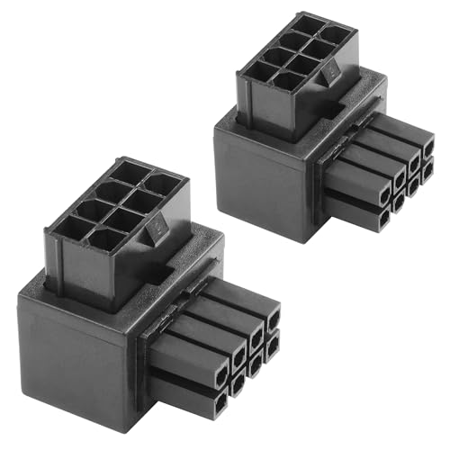 ELFJMZP ATX 8-polige Buchse auf 8-poligen Stecker, 90-Grad-Winkelstecker Typ B, Adapter für CPU-Stromversorgungsschnittstelle von Desktop-Computer-Motherboards, Außenkonvertierung (2er-Pack) von ELFJMZP