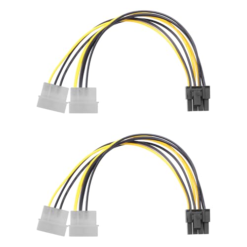 ELFJMZP Dual Molex 4-polig auf 8-poliges ATX-GPU-Stromkabel, 22,8 cm, 2 Stück von ELFJMZP