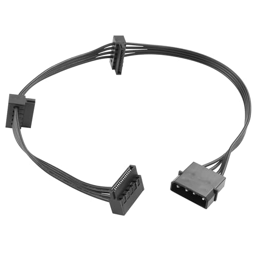 ELFJMZP Molex auf Triple SATA Adapterkabel, 42 cm, 18 AWG sauerstofffreies Kupfer, unterstützt 3 HDD/SSD gleichzeitig ELFJMZP Molex auf Triple SATA Adapterkabel, 42 cm, 18 AWG sauerstofffreies Kupfer, unterstützt 3 HDD/SSD gleichzeitig von ELFJMZP