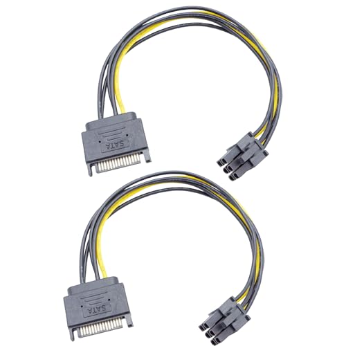 ELFJMZP SATA 15-polig zu ATX 6-polig Adapter GPU-Stromkabel 8,7 Zoll/22,0 cm (2er-Pack) von ELFJMZP