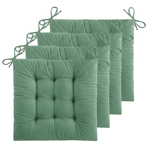ELFJOY Stuhlkissen für Esszimmer- und Küchenstühle, 45,7 cm, warmes, dickes Kordsamt, Komfort-Stuhlkissen für Büro mit Bändern, 45,7 cm, Grün, 4 Stück ELFJOY Stuhlkissen für Esszimmer- und Küchenstühle, 45,7 cm, warmes, dickes Kordsamt, Komfort-Stuhlkissen für Büro mit Bändern, 45,7 cm, Grün, 4 Stück von ELFJOY